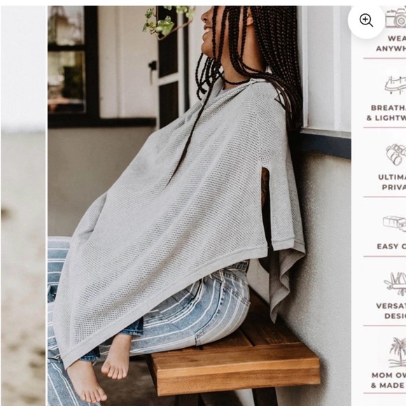We Are Amma Other - We are Amma Light Gray Knit Nursing Poncho - Comfortable Layering Wrap